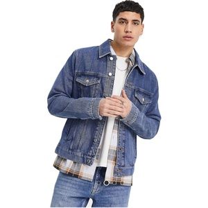 ASOS DESING classic denim jacket in medium wash blue size L